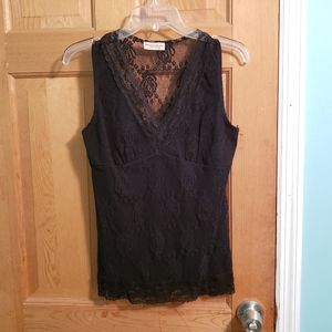 Meghan Noland LA black lace tank